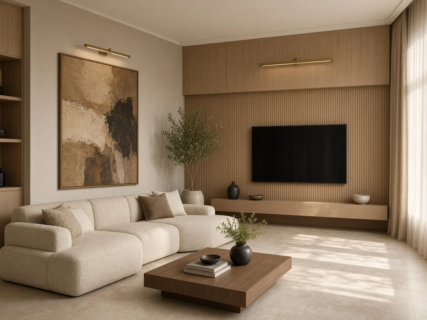 Contemporary residential living room interior in Alibag